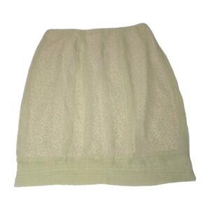 Vintage 90s Y2K Layered Chiffon Skirt Floral Green Whimsical Fairy Cottage‎ Core